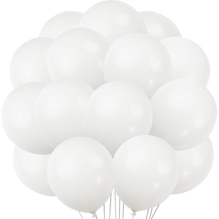 100 stk. hvite ballonger - 10" hvite ballonger - hvite ballonger (qb)