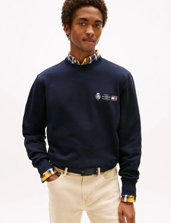Tommy Hilfiger Small Crest Outline Crew Neck - Navy - XS