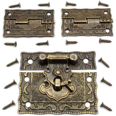 2 st Spännen och gångjärn för trälåda smyckeskrin skåp DIY Ac