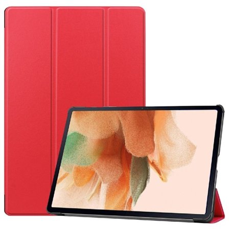 Samsung Galaxy Tab S7 FE tri-fold läderfodral - Röd