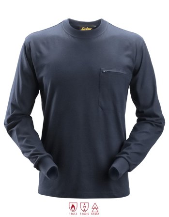 Snickers Workwear 2460 ProtecWork T-paita laivastonsininen, pitkähihainen XL, Vaatteet