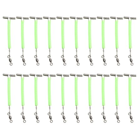 20 stk. fiskesluker i rustfritt stål, line, wire, fortom, selvlysende fiskerigger med rullesvirvler, 3-veis armkoblingssett