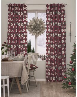 Julegardin Lillemor med trykt motiv, 2-pk Rød