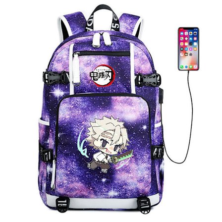 Ghost Slayer Ryggsäck Anime Student Skolväska Ryggsäck Usb