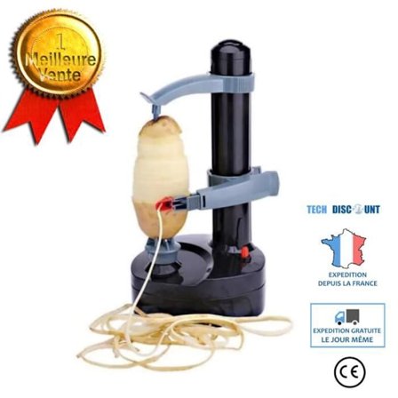 TD elektrisk skrællemaskine med roterende system i rustfrit stål, batteridrevet, til skrælning af frugter og grøntsager.