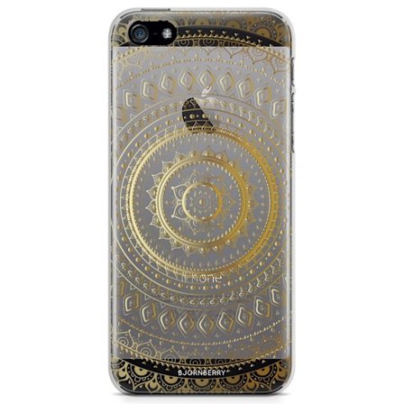 Bjornberry iPhone 5/5S/SE TPU Skal - Guld Mandala