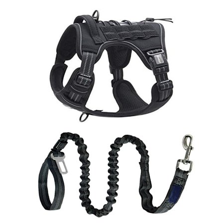 Taktisk sele til store hunde, ingen træk, justerbar sele til kæledyr, reflekterende arbejdstræning, nem kontrol, kæledyrsvest, 
