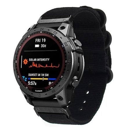 För Garmin Fenix ​​7 Tre-ring stålspänne Nylon watch