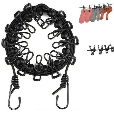 Bärbar Klädstreck Med 12 Justerbara Vindtäta Klädlinor