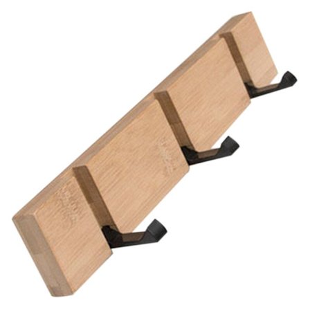 Trævægsophæng Vintage Kroge Ophængsholder Tøjopbevaringskrog Vægophængt Ophæng Hjemmeindretning Frakkeophængskroge Gitter 3 Kroge Træfarve