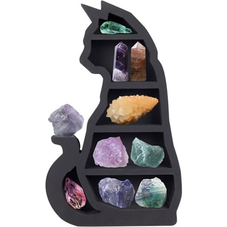 Cat on The Moon Crystal Wood Hylla Display Hylla