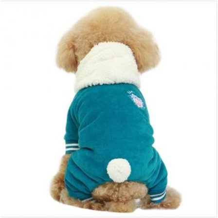Jumpsuit i plysch Hundkläder för hunden Blå