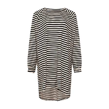 Tiffany Ibi, Midi L/s Dress - Navy/off White Stripe Klänningar Dam M/L