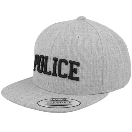 Kiddo Cap - Grijs snapback Cap - Kids 3D Police Heather Grey Snapback @ Hatstore