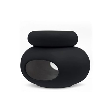 Keraaminen poltin - Minimal - Musta kiviefekti - Pyöreä - 10 x 15 cm