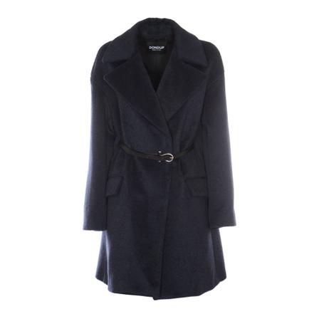 Dondup Belted Coats Blå, Dame Uldfrakker
