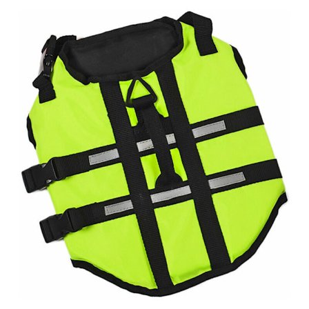 Flytväst för hund/Flytväst för hund med handtag och reflexband/Flytväst för hund (Grön - M)