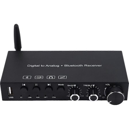 USB 192KHz DAC Digital till Analog Omvandlare med Inbyggd Hörlursförstärkare Bluetooth 5.0 Mottagare