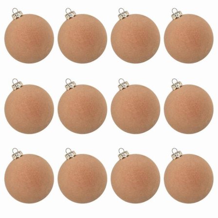 Portable 12 stk. solide flokkende juletrekuler 6 cm knusesikker ornament for ferie- og festivaldekorasjoner rød og grønn