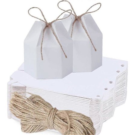 Heksagonale Gaveesker 30-pakning Hvite Gaver til Bryllupsfest Bursdager[YJD]