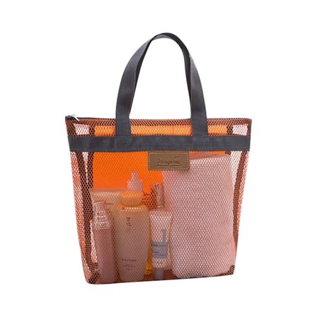 Strand Mesh Förvaringsväska, Bärbar Rese Badväska, Mesh Duschväska, Utomhus Kläder Handduk Förvaringsväska 30 x 28 cm, Snabbtorkande & Lätt Att 