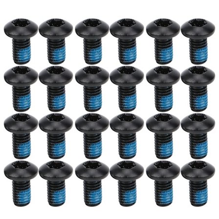 24 stk ZTTO Sykkel Skivebrems Skruer T25 Fargerike Bolter M5x10mm/0.4in Stål Slitestyrke Svart