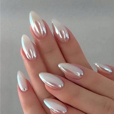 Kameleont Aurora Rosa Bärbara Naglar Mandelformade Lösnaglar Mediumlång Manikyr Ren Åtrå Stil