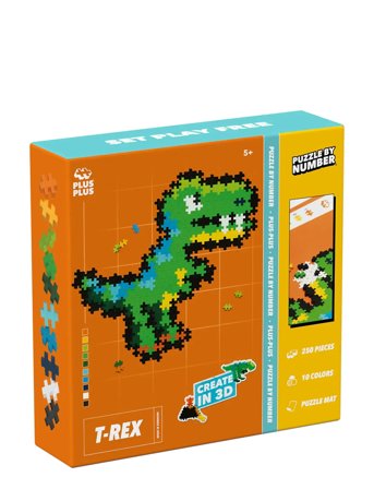 Plus-Plus | Plus-Plus Puzzle By Number T-Rex 250 Pcs | ONE SIZE
