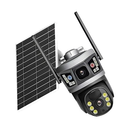 Högupplöst Ultraröd Mörkerseende Solcellskamera 10x Optisk Zoom Dubbelvy Låg Effekt