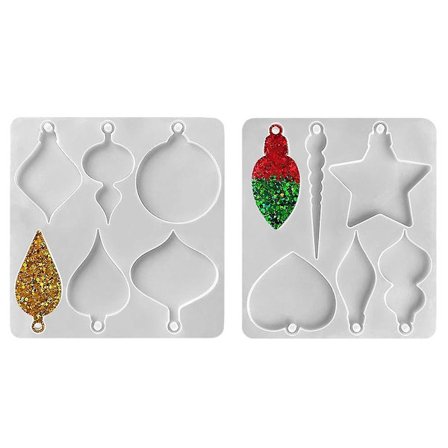 Julepynt til Resin, Kugle Silikone, Stjerne Pære Rund Ornament Resin Form