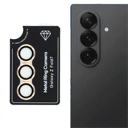 Samsung Galaxy Z Fold7 5G -puhelimen kameralinssin suojasarja, galvanointimetalli + karkaistu lasi