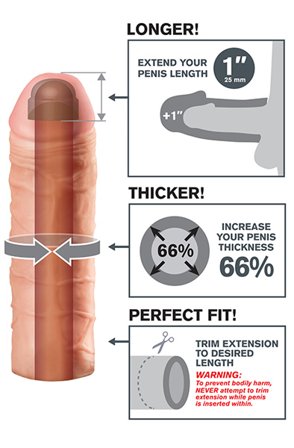 Kjøp Pipedream Fantasy X-tensions Mega 2,5cm Extension - Penisforlenger/Sleeve | God pris