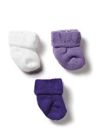 Terry Babysock - Gift Box 3-Pa Purple Melton