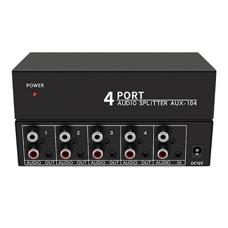 Audio Splitter 1 Indgang 4 Udgang RCA L/R Aux Stereo Audio Splitter 1x4 Audio Distributor Til PC DVD Højttaler