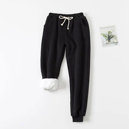 Behagelige Sweatpants Efterår Vinter Dame Fleece Sweatpants Bukser Casual Tyk Fløjl Løs Cashmere
