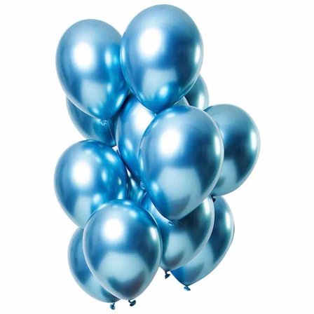 Ballonger Spegeleffekt blue 33 cm 12-pack - Partyninja.se
