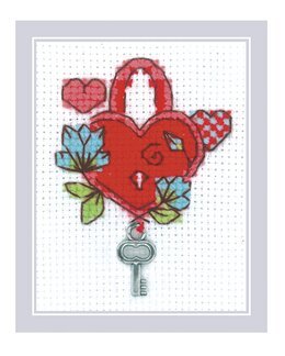 Broderipakke Bilde Hjerte med nøkkel - Riolis