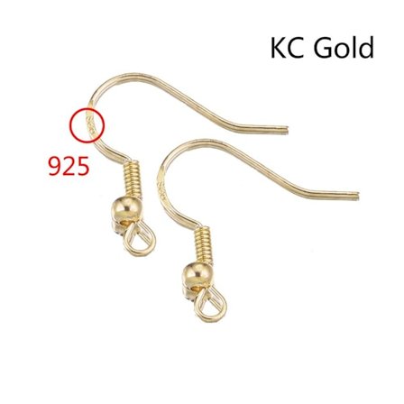 100 stk. Øreringe Spænder Kroge Jernkrog KC GULD KC GULD