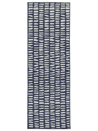 Washable Indoor/Outdoor Rug Ray Blue/White Runner Small Oeko-Tex