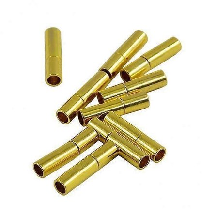 3X 10 Sæt 3 mm Læder Bajonet Push Låse Lædersnor Ender Smykker DIY Guld