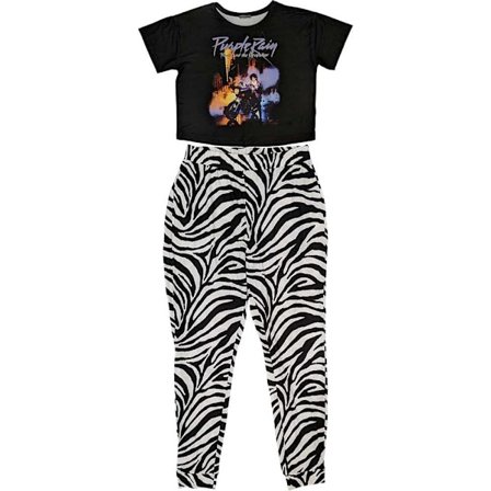 Prince Dam/Dam Purple Rain Pyjamas Set L Svart/Vit