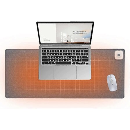 Varmt skrivbordsunderlägg med 6 värmenivåer och 4 timmars automatisk avstängning, vattentätt uppvärmt musmatta handvärmare, uppvärmt 