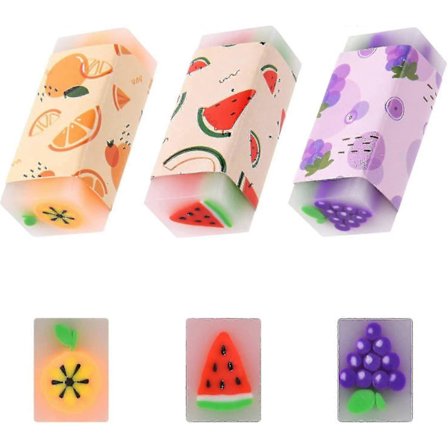 Viskelær, 3-delt viskelærsett, frukt-smak viskelærsett, 's I, For 's_Särskilda gåvor