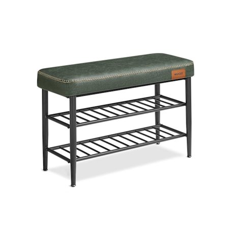 Rootz Ekho Collection Shoe Bench - Opbevaringsbænk - Entryway Organizer - Forest Green - 30D x 80W x 50H cm - 6,3 kg