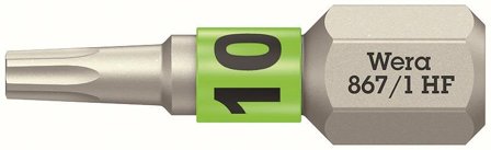 Wera 867/1 TORX HF Bits 25 mm, med hållarfunktion TX10, Borra & mejsla