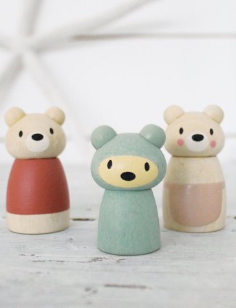 Tender Leaf Bear Family - Multi/patterned - ONE SIZE