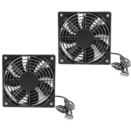 Ultra-støjsvag køleblæser 2 stk - 5V USB PC-køler til computerkabinet