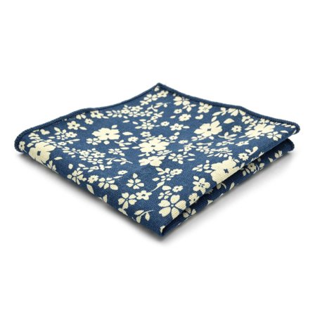 Mouchoir de poche à fleurs bleu et blanc pour hommes - Pochettes de costume à motifs