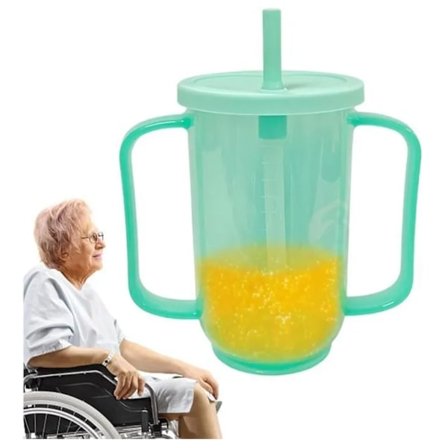 Spillsäker mugg, långt sugrör, dricktillbehör