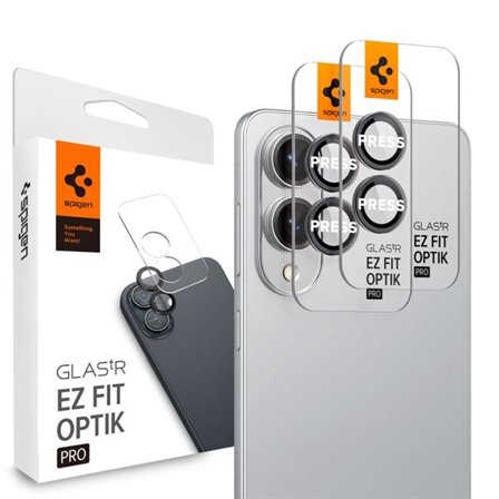 Spigen Optik Pro GLAS.TR "Ez Fit" 2-pack kameraskydd för Samsung Galaxy S25 Edge - Svart
